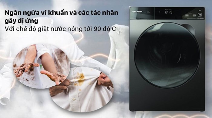 Máy giặt lồng ngang Sharp Inverter 9.5 Kg ES-FK954SV-G