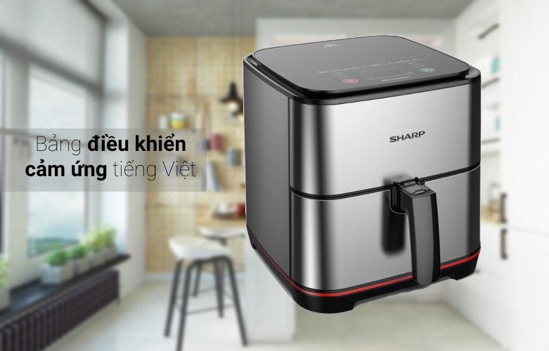 Nồi chiên không dầu Sharp KF-AF70EV-ST | Điều khiển cảm ứng tiếng việt