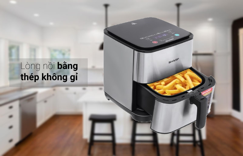 Nồi chiên không dầu Sharp KF-AF70EV-ST | Lòng nồi thép chống gỉ