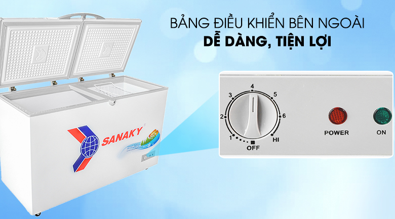 Nút điều chỉnh bên ngoài - Tủ đông Sanaky VH-4099A1