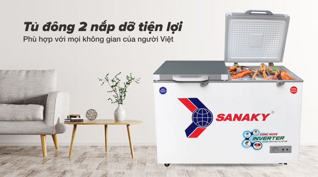 Tủ đông 2 nắp dỡ tiện lợi, phù hợp với mọi không gian