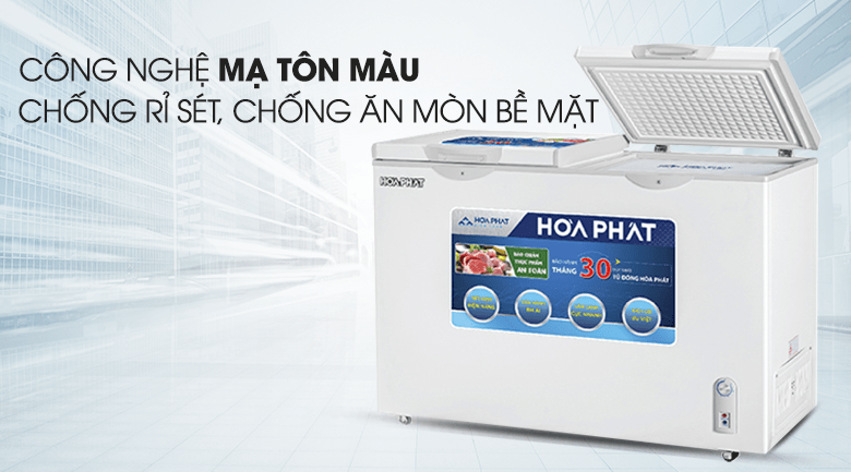 Tủ đông Hòa Phát HCF 606S2Đ2 - Chống rỉ sét, chống ăn mòn bề mặt nhờ công nghệ tôn mạ màu