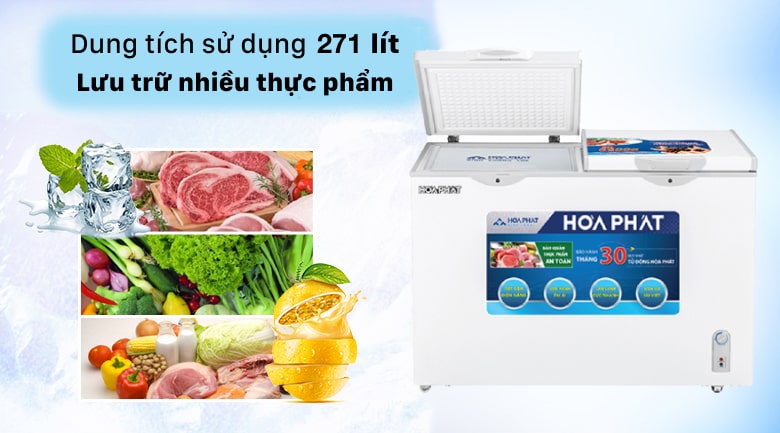 Tủ đông Hòa Phát HCF 656S2Đ2 - dung tích 271 lít