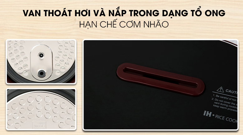 Van thoát hơi và nắp trong Nồi cơm cao tần Sharp KS-IH191V-RD 1.8 lít