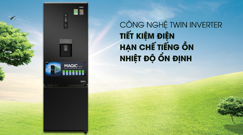 Công nghệ Inverter tiết kiệm điện - Tủ lạnh Aqua Inverter 320 lít AQR-IW378EB BS