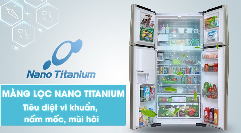 Màng lọc Nano Titanium - Tủ lạnh Hitachi Inverter 540 lít R-FW690PGV7X GBK