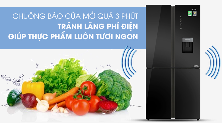 Tiện ích chuông báo mở cửa - Tủ lạnh Aqua Inverter 456 lít AQR-IGW525EM GB