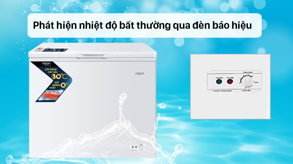 Tủ đông AQUA 203 lít AQF-C3001S-Phát hiện độ lạnh bất thường nhờ đèn báo hiệu