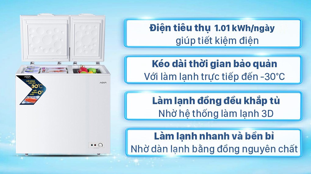 Tủ đông AQUA 211 lít AQF-C3102S