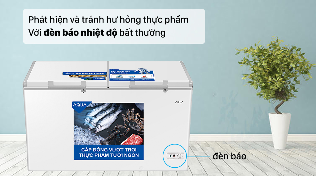 Tủ đông AQUA Inverter 295 lít AQF-C4202E - Đèn báo hiệu nhiệt dộ bất thường