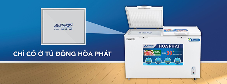 Tủ đông Hòa Phát 205 lít HCFI 506S2Đ2 có cửa kính cường lực