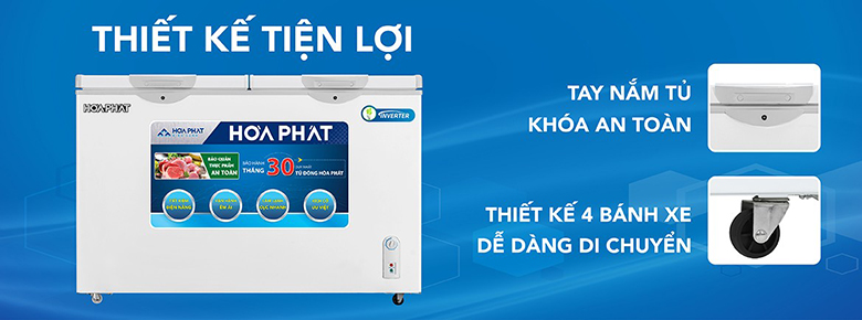 Tủ đông Hòa Phát 205 lít HCFI 506S2Đ2 thiết kế tiện lợi