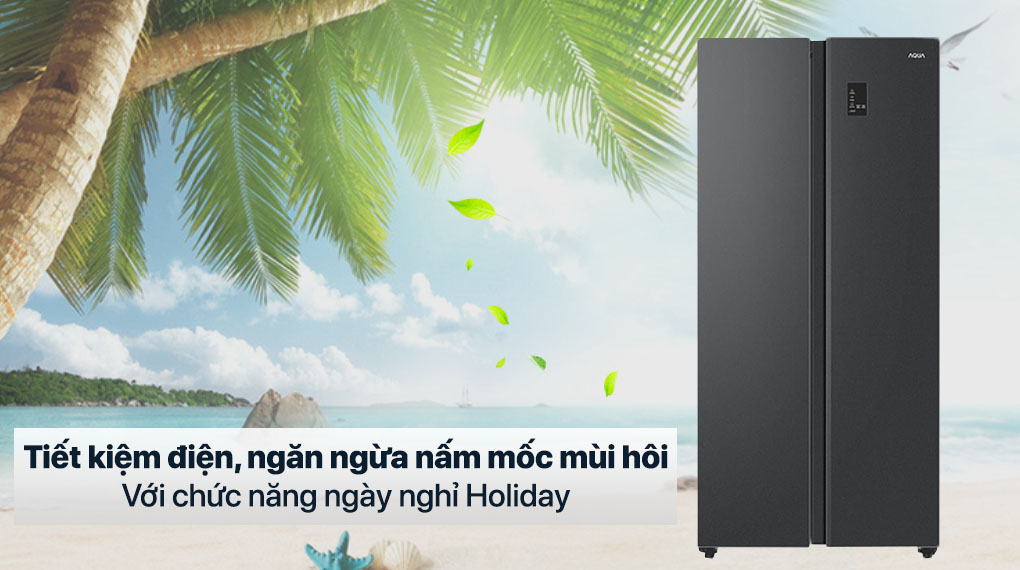 Tủ lạnh Aqua Inverter 480 lít AQR-S480XA(BL) - Chế độ ngày nghỉ Holiday