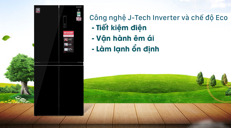 Tủ lạnh Sharp Inverter 401 lít SJ-FXP480VG-BK - Công Nghệ J-Tech Inverter